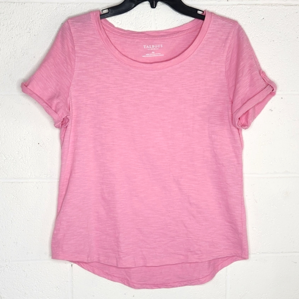 Talbots Pink Button-Sleeve Top